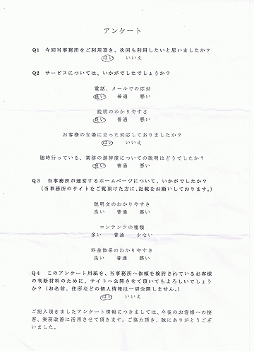 建物賃貸借契約書作成のアンケート結果