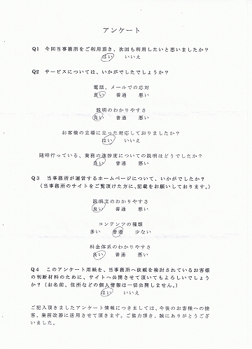 内容証明郵便作成・送付のアンケート結果