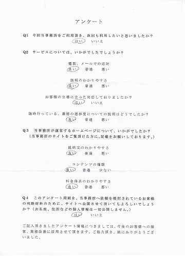 内容証明郵便作成・送付のアンケート結果